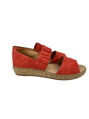 Kanna Elliana Coral Suede Espadrille Sandals Ruched Elastic Comfort Womens 10